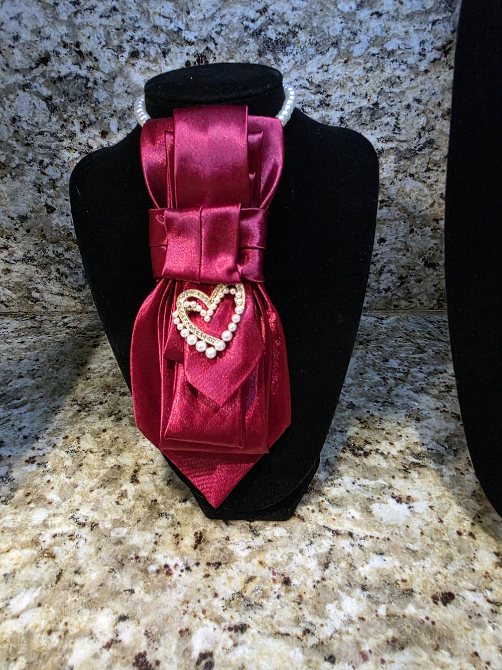 Tie Necklace | Red Satin